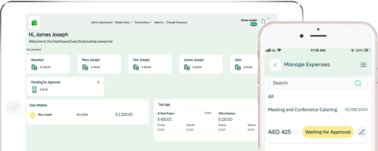 Petty cash manager dashboard